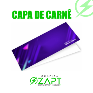 Capa de Carnê Triplex 250g 10X43 4x0 (Colorido 1 lado) Sem verniz Corte Reto 