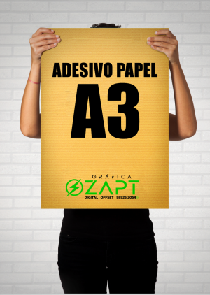 Papel Adesivo A3 Papel Sulfite 29,7x42cm 4x0  Com Refile ou Sem Refile 
